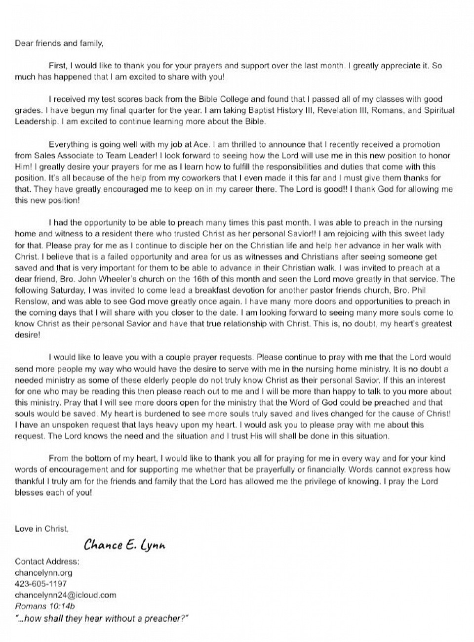 Prayer Letter February 2025